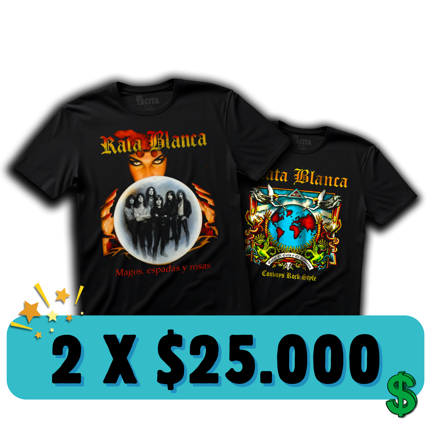 2 POLERAS DE RATA BLANCA POR $25.000