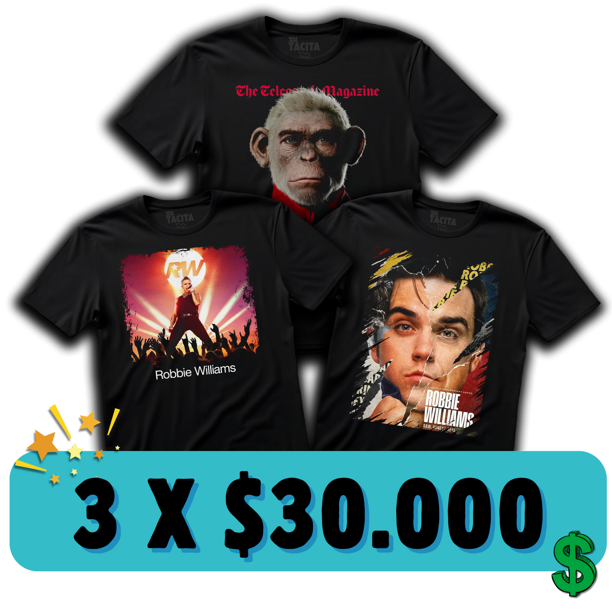 ELIGE 3 POLERAS DE ROBBIE POR $30.000