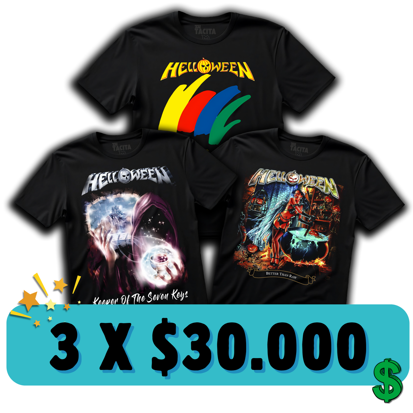 3 POLERAS DE HELLOWEEN POR $30.000