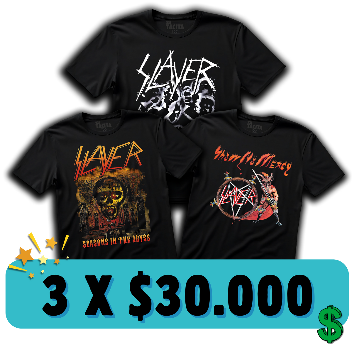 ELIGE 3 POLERAS DE SLAYER POR $30.000
