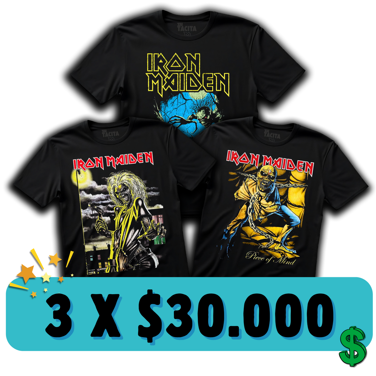 ELIGE 3 POLERAS DE MAIDEN POR $30.000
