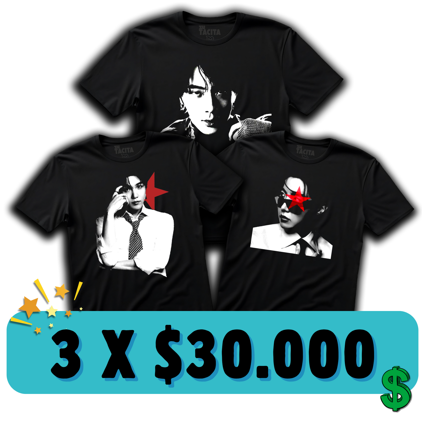 ELIGE 3 POLERAS DE BTS POR $30.000