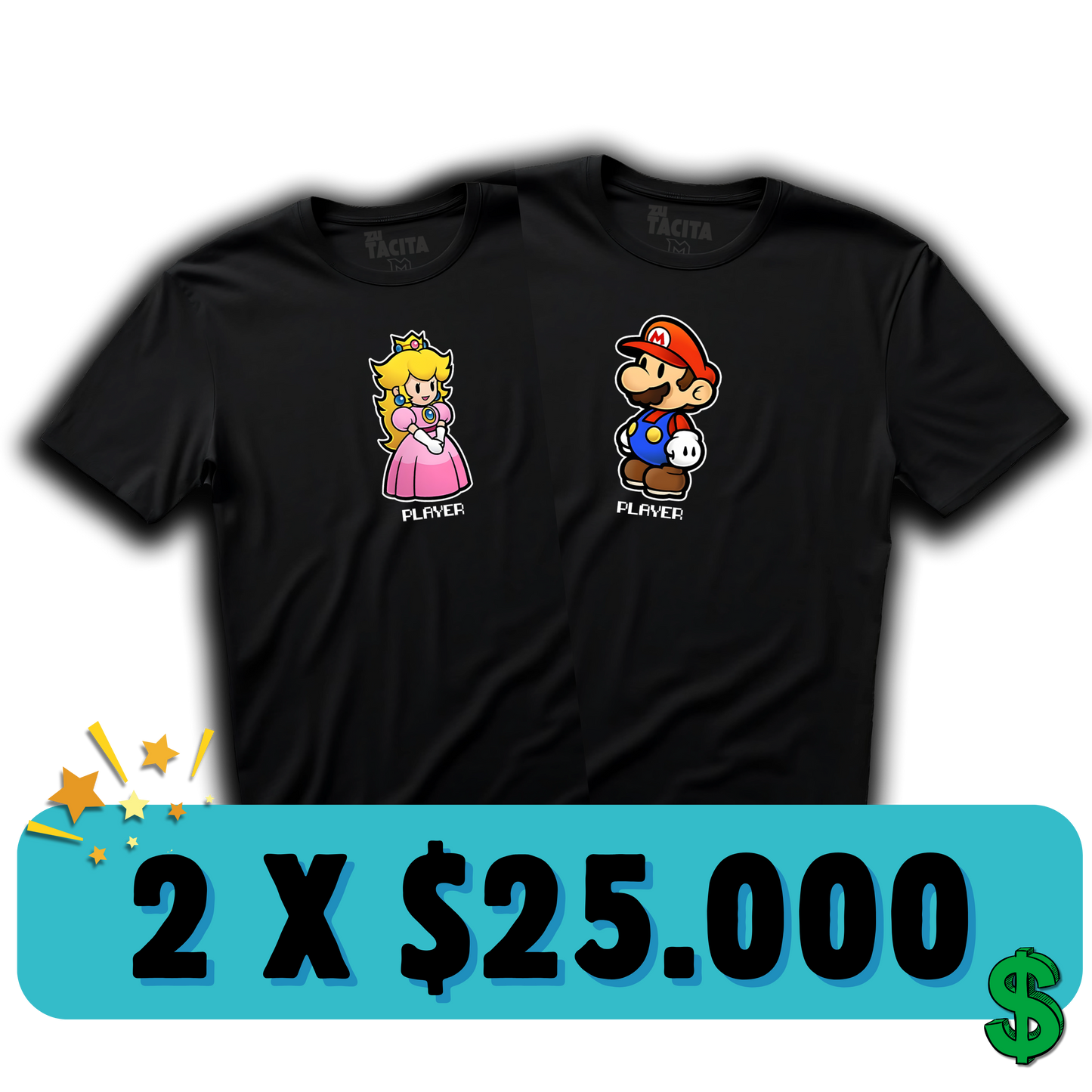 2 POLERAS PLAYER 1 Y 2 POR $25.000