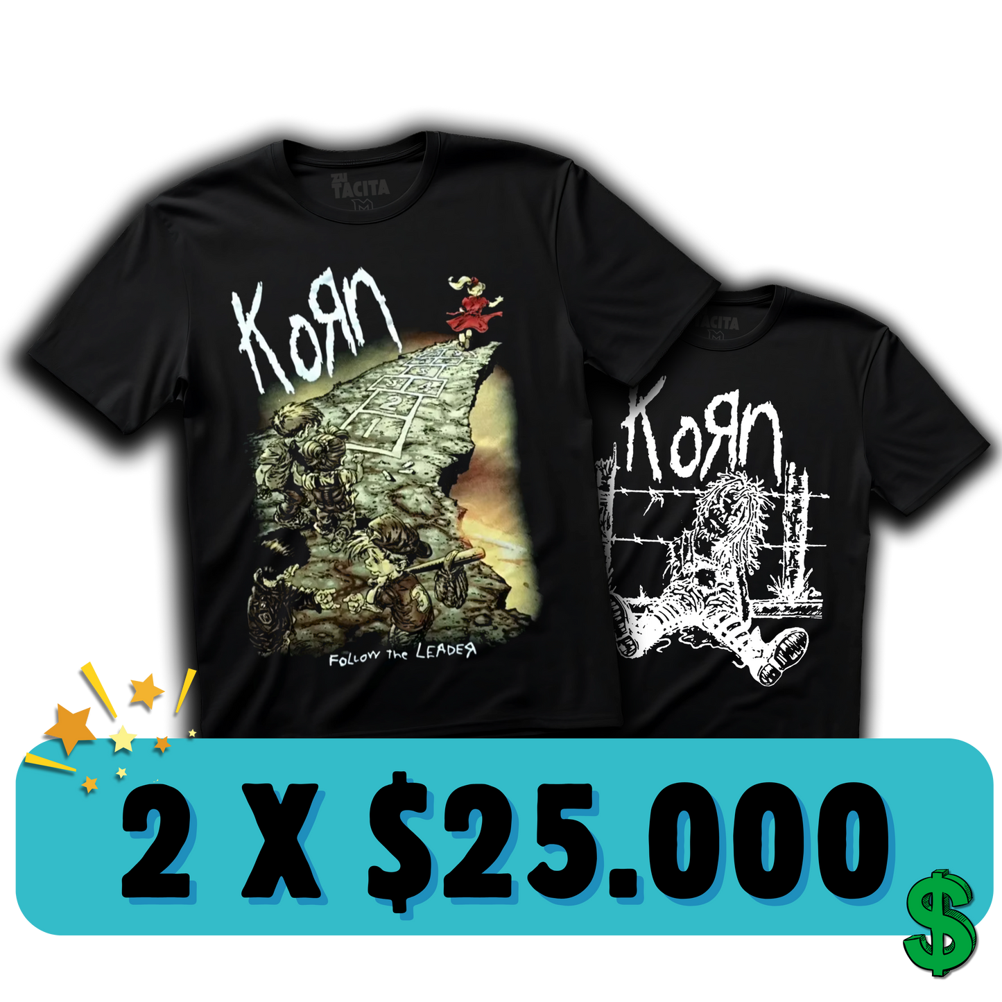2 POLERAS DE KORN POR $25.000