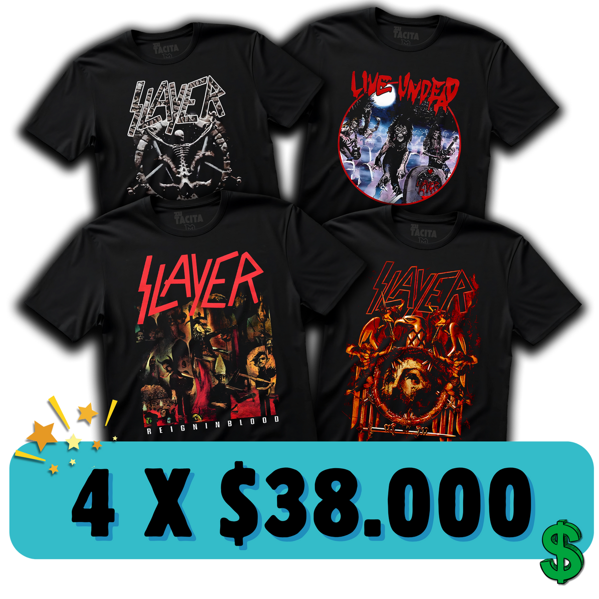 ELIGE 4 POLERAS DE SLAYER POR $38.000