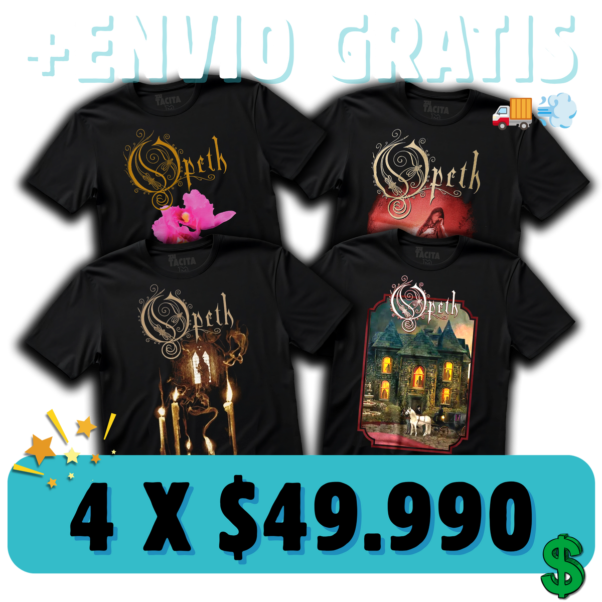 ELIGE 4 POLERAS DE OPETH POR $49.990 + ENVIO GRATIS 🚚💨