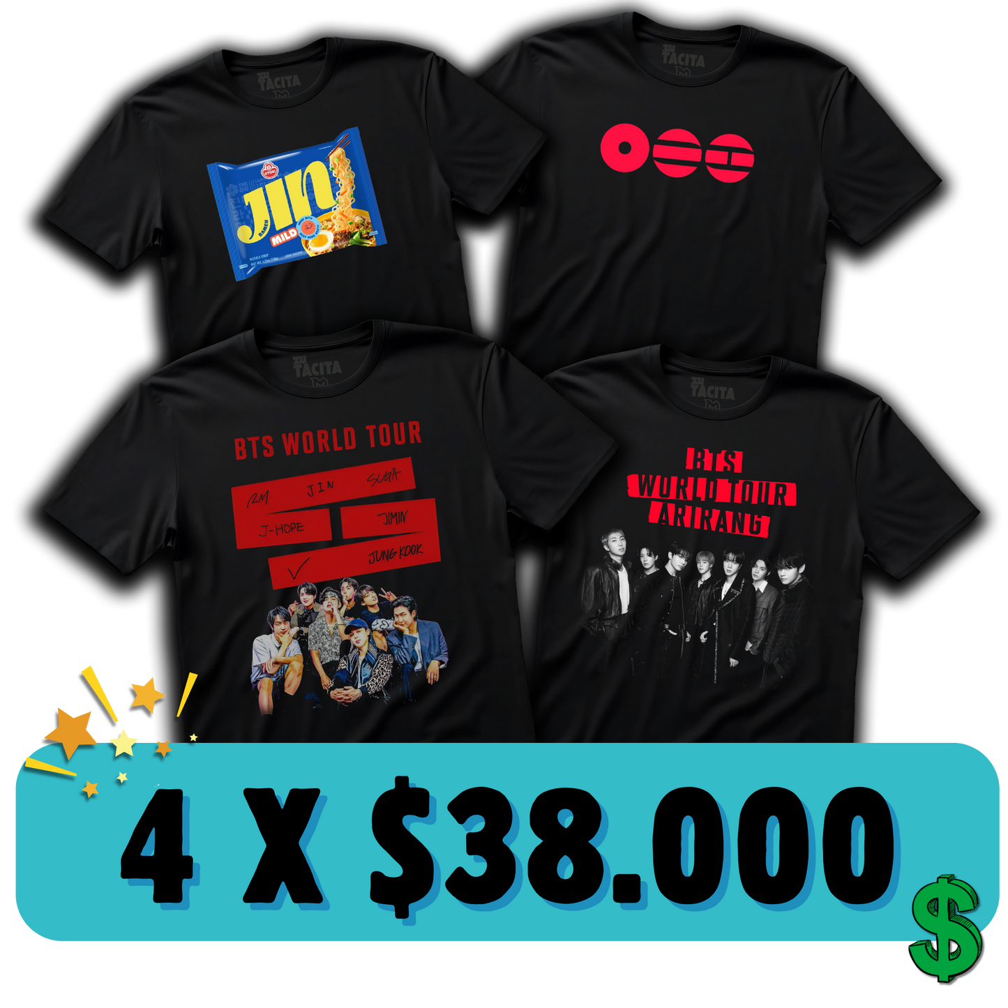ELIGE 4 POLERAS DE BTS POR $38.000
