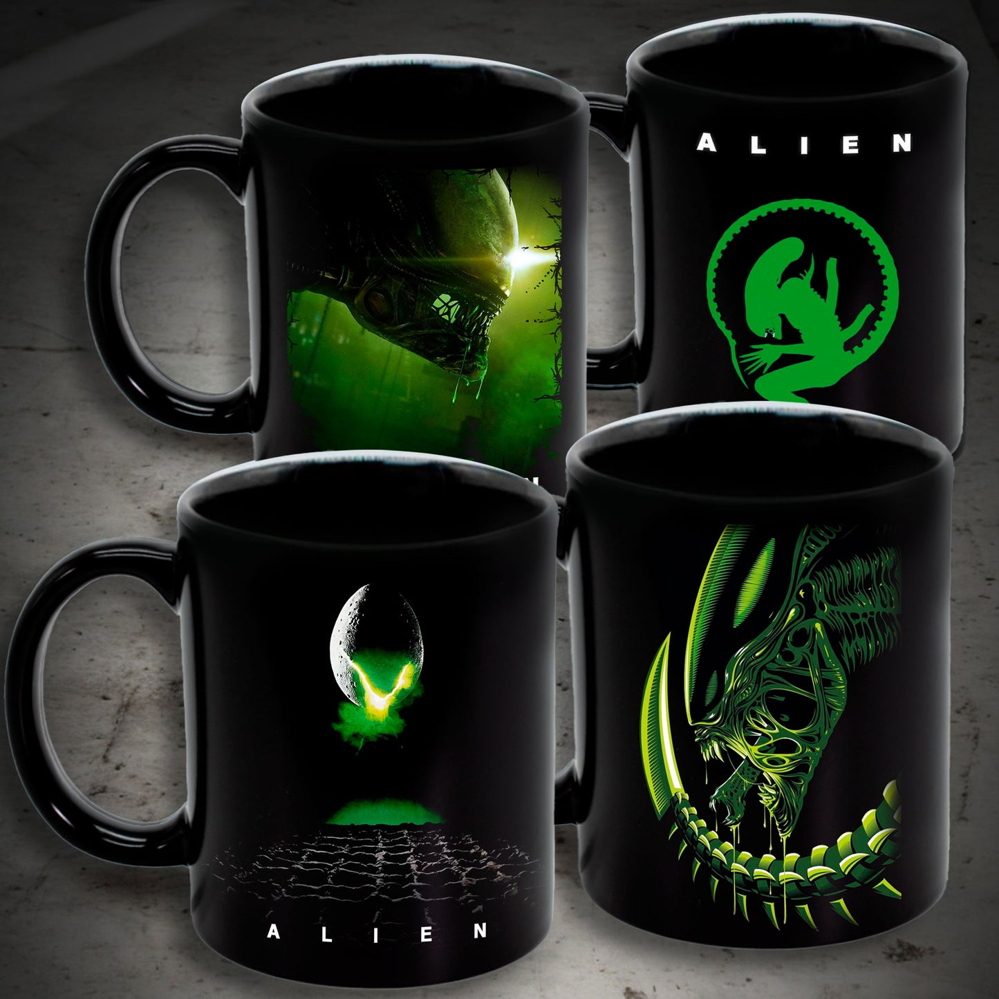 Juego de 4 tazas de ALIEN - Elige tus diseños!