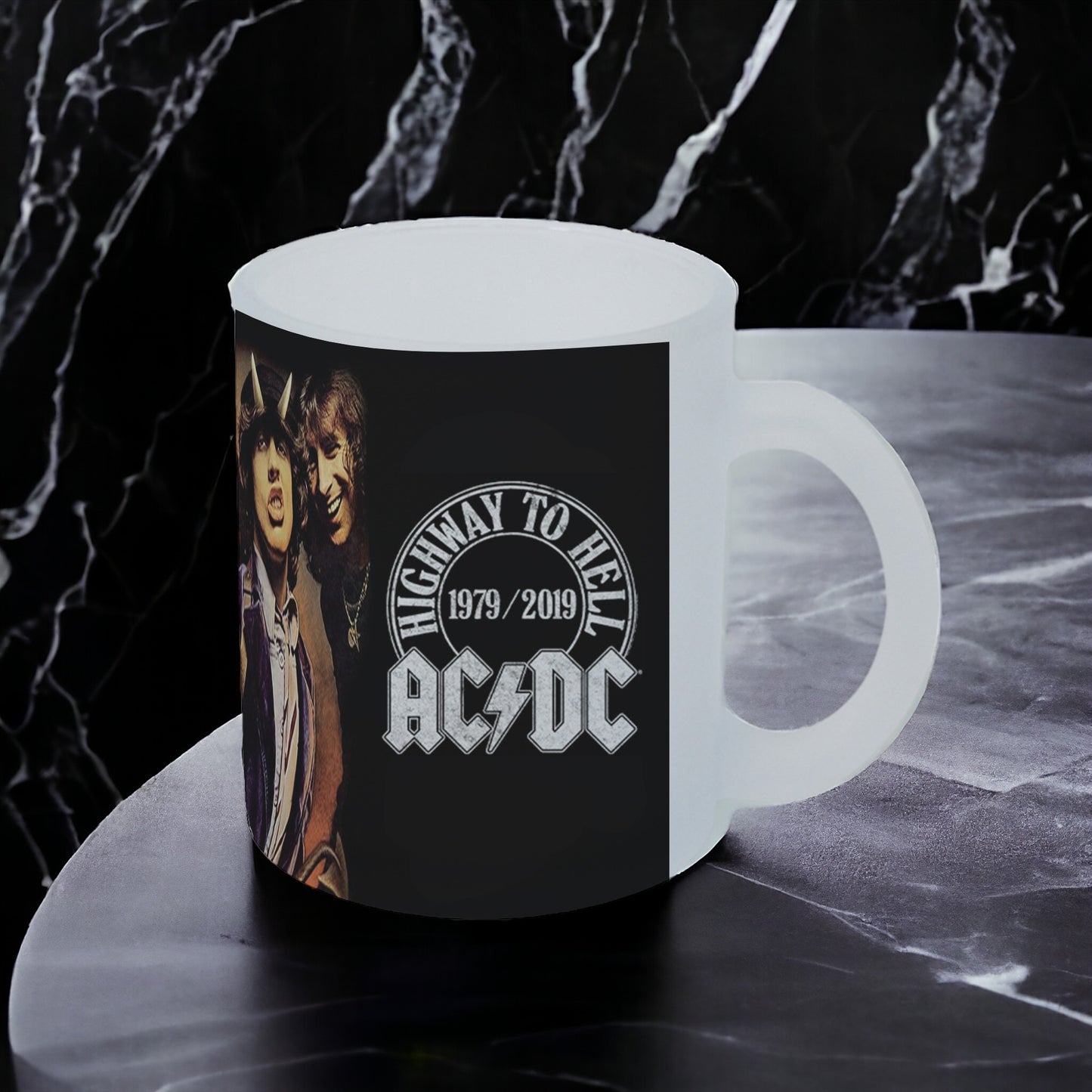 Taza AC/DC vidrio Frosted