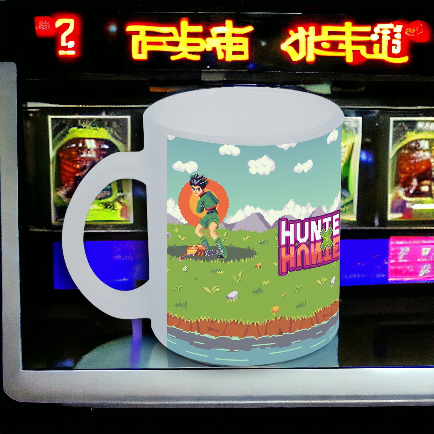 Taza Hunter X Hunter 8BIT vidrio Frosted