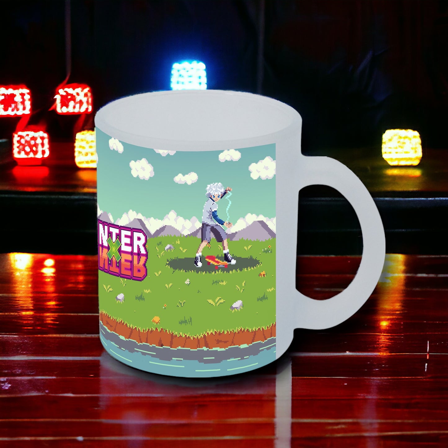 Taza Hunter X Hunter 8BIT vidrio Frosted