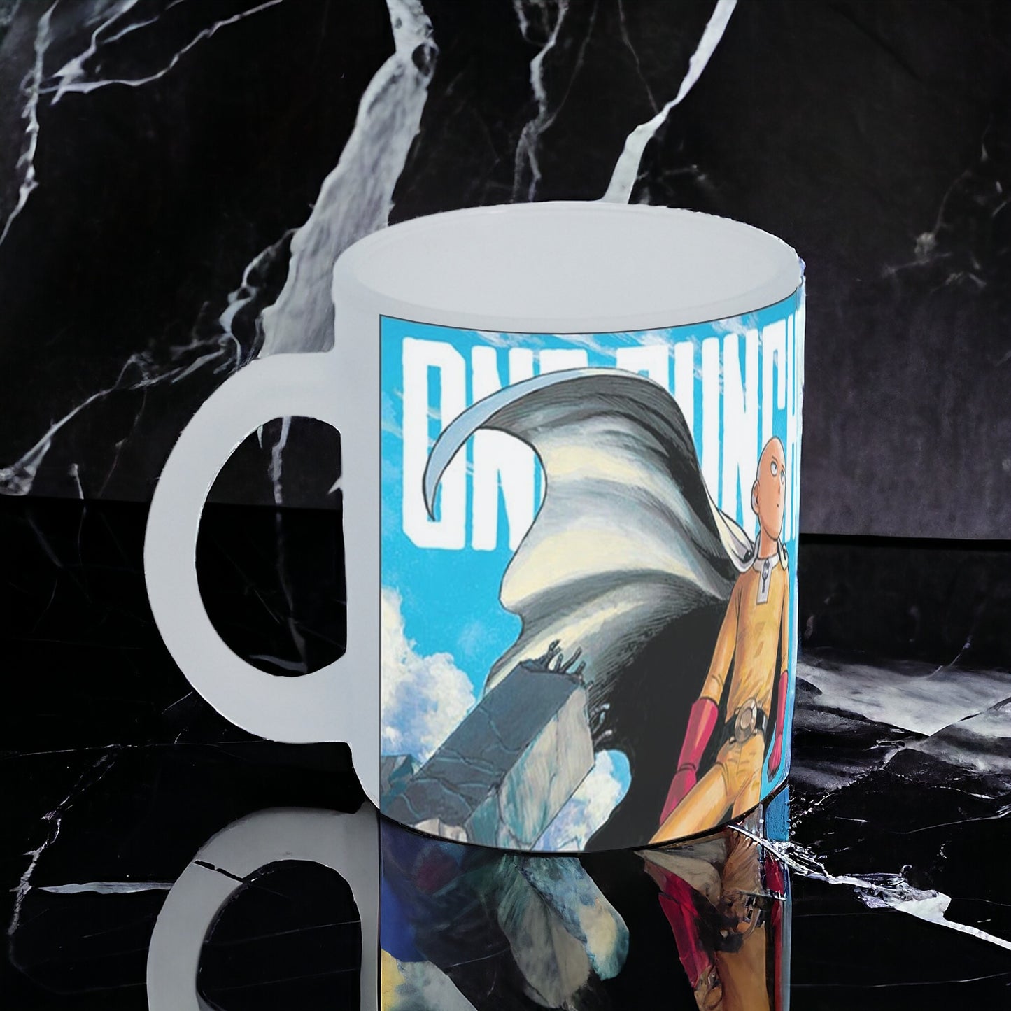 Taza One Punch Man vidrio Frosted