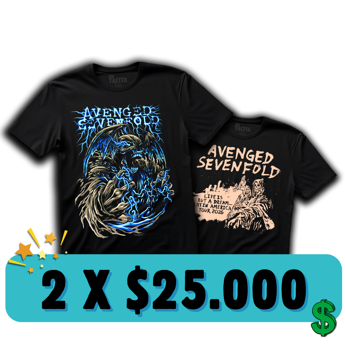 2 POLERAS AVENGED POR $25.000