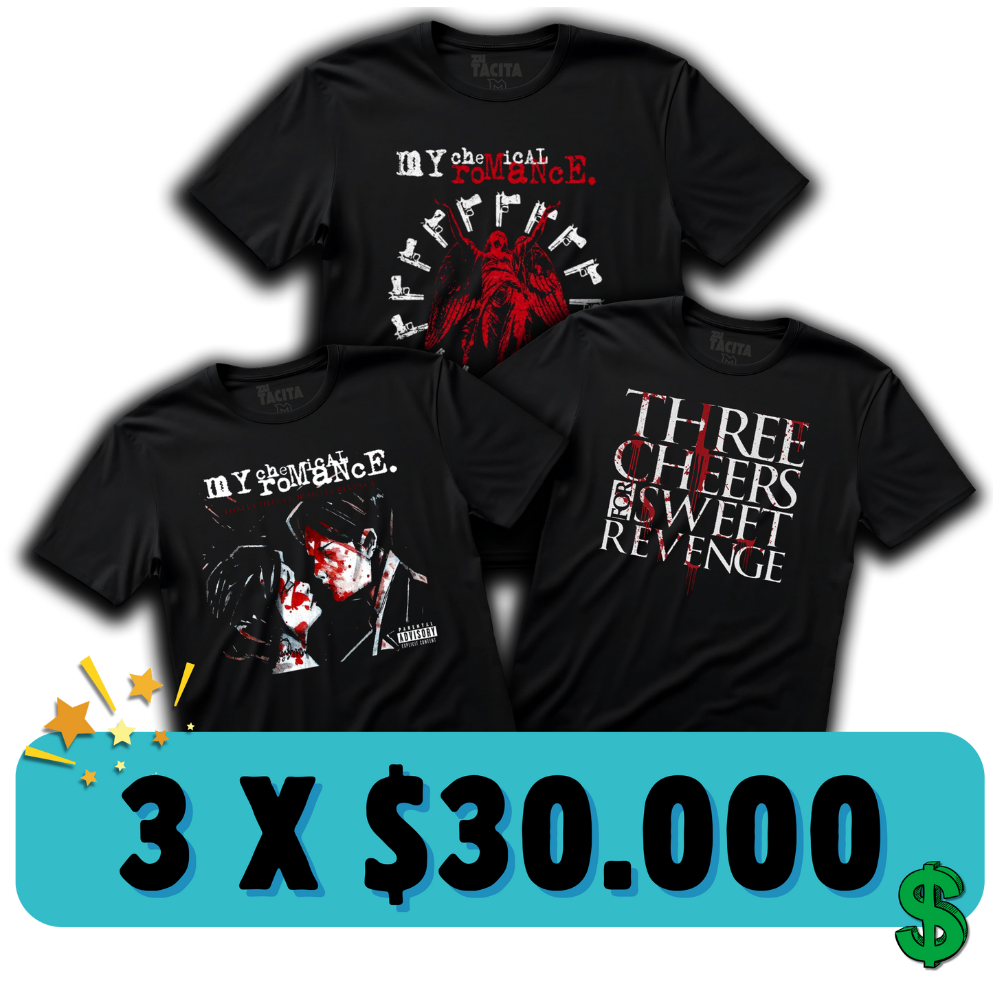 3 POLERAS MCR POR $30.000
