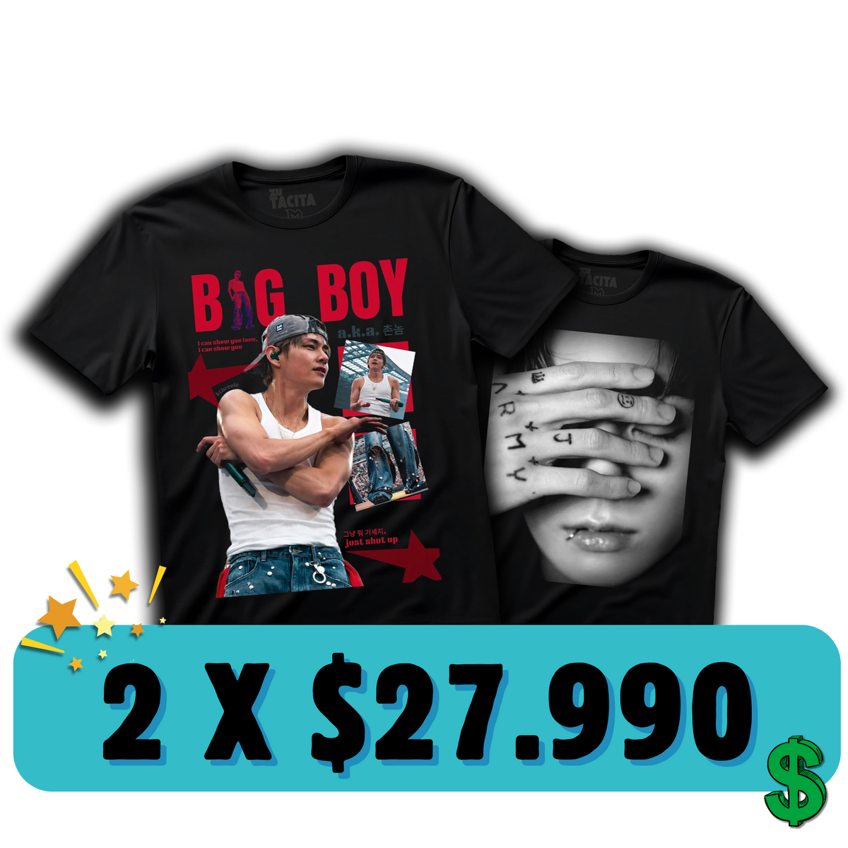 ELIGE 2 POLERAS DE BTS POR $27.990