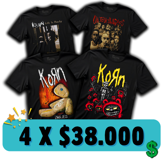 4 POLERAS DE KORN POR $38.000