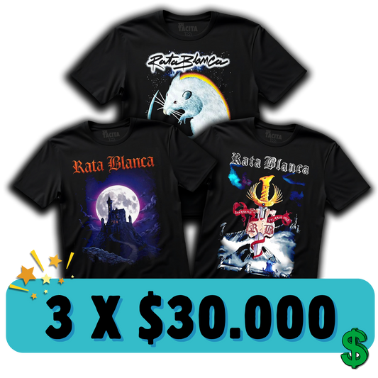 3 POLERAS DE RATA BLANCA POR $30.000