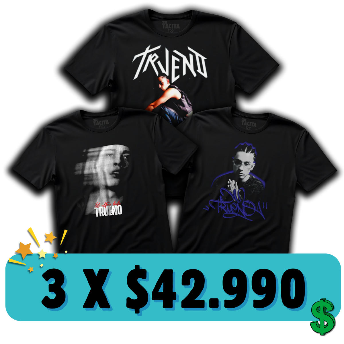 ELIGE 3 POLERAS DE TRUENO POR $42.990