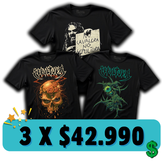 ELIGE 3 POLERAS DE SEPULTURA POR $42.990