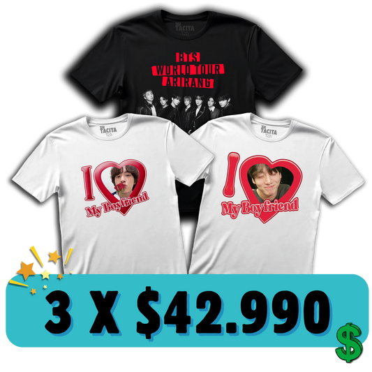 ELIGE 3 POLERAS DE BTS POR $42.990