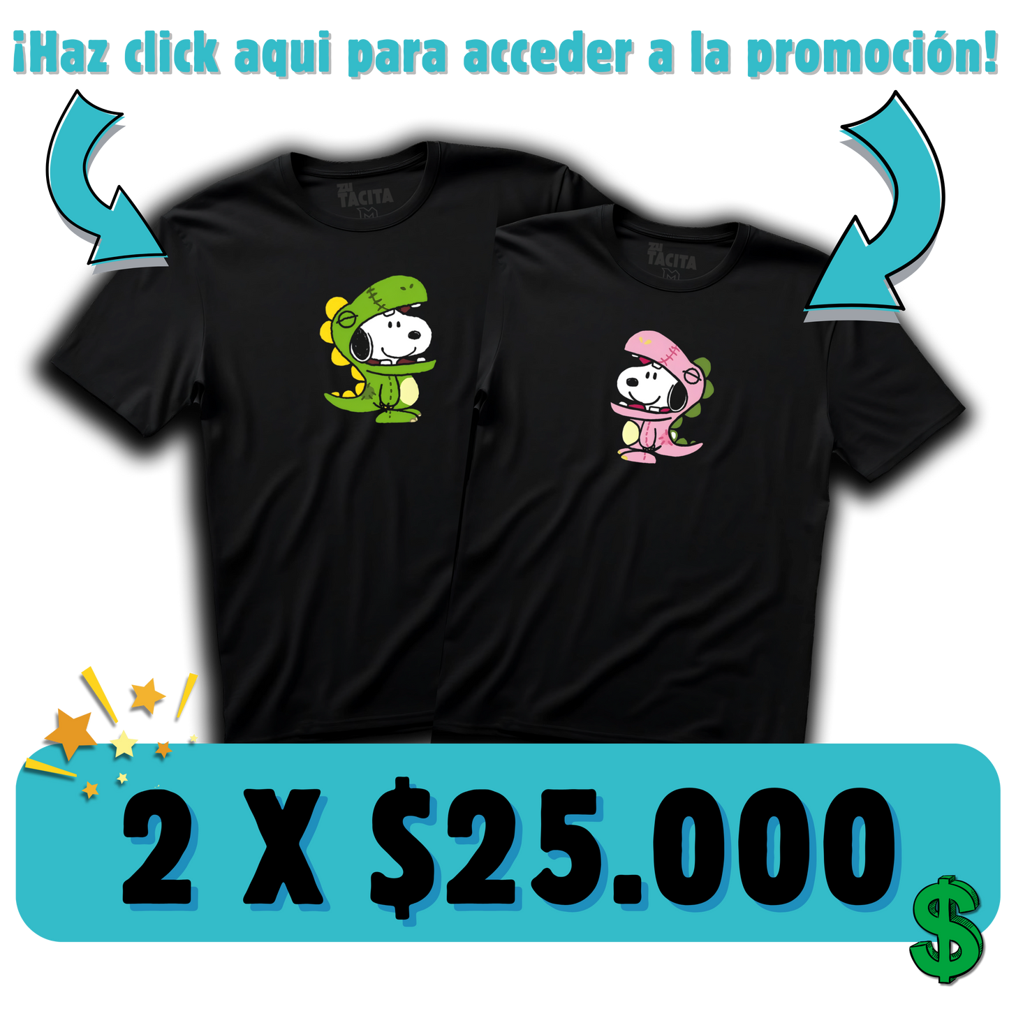2 POLERAS DE SNOOPY POR $25.000
