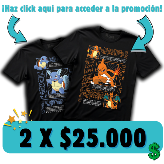 2 POLERAS DE POKÉMON POR $25.000
