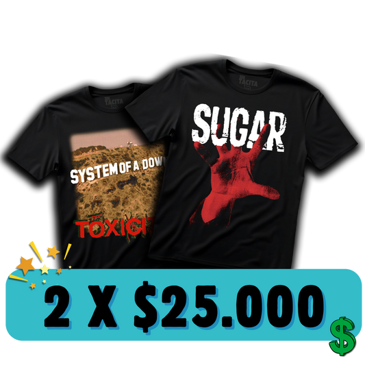 2 POLERAS DE ROCK Y METAL POR $25.000