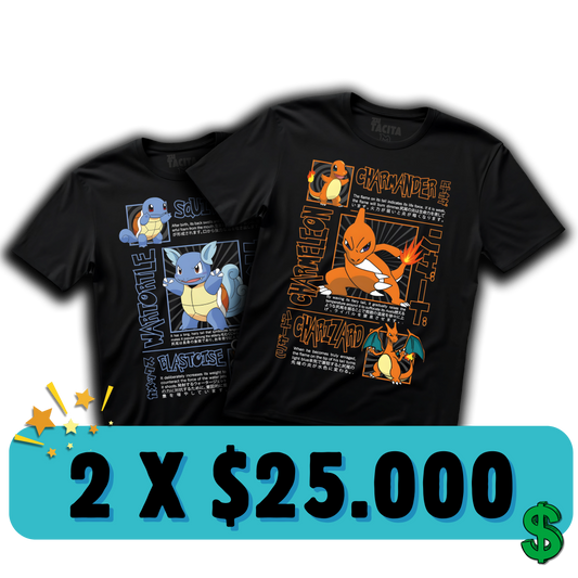 2 POLERAS DE POKÉMON POR $25.000