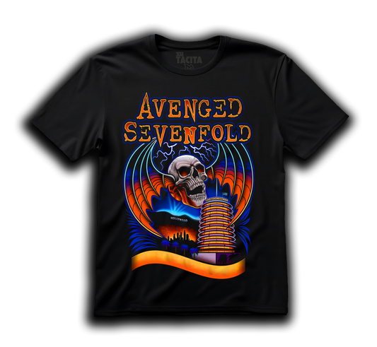 Polera AVENGED SEVENFOLD - FLAMES SKULL