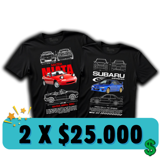 2 POLERAS DE AUTOS POR $25.000