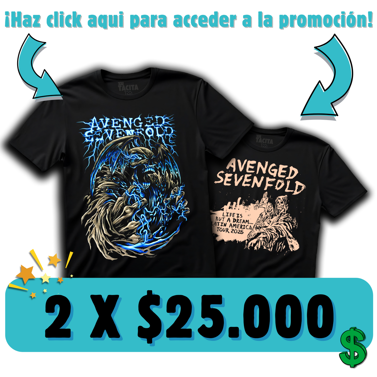 2 POLERAS AVENGED POR $25.000
