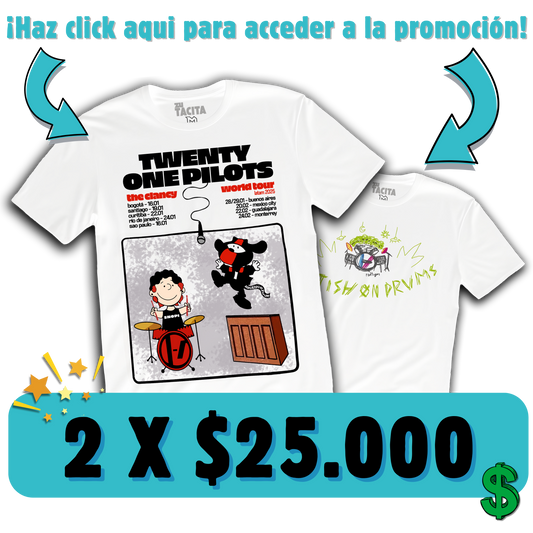 2 POLERAS DE TWENTY ONE PILOTS POR $25.000