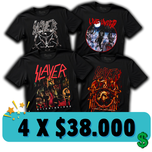 ELIGE 4 POLERAS DE SLAYER POR $38.000
