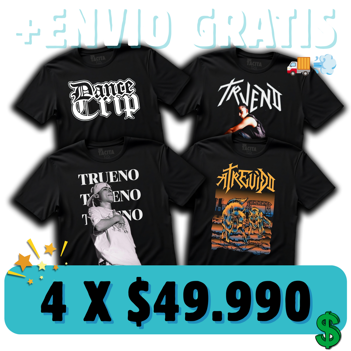 ELIGE 4 POLERAS DE TRUENO POR $49.990 + ENVÍO GRATIS