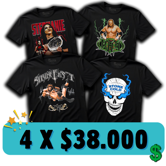 4 POLERAS DE WWE POR $38.000