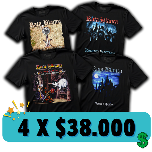 4 POLERAS DE RATA BLANCA POR $38.000