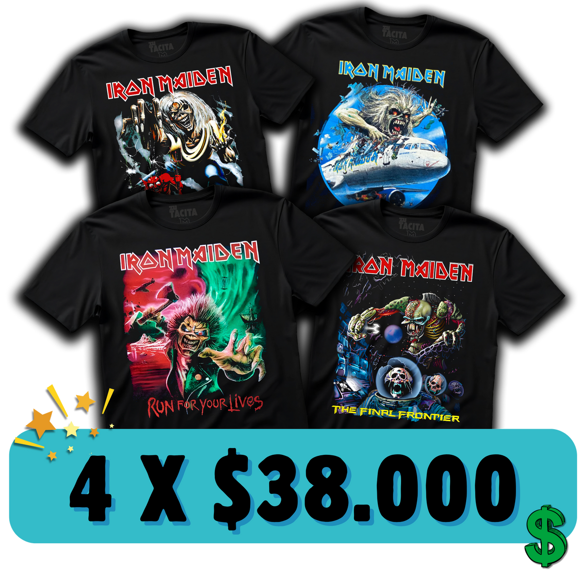 ELIGE 4 POLERAS DE MAIDEN POR $38.000
