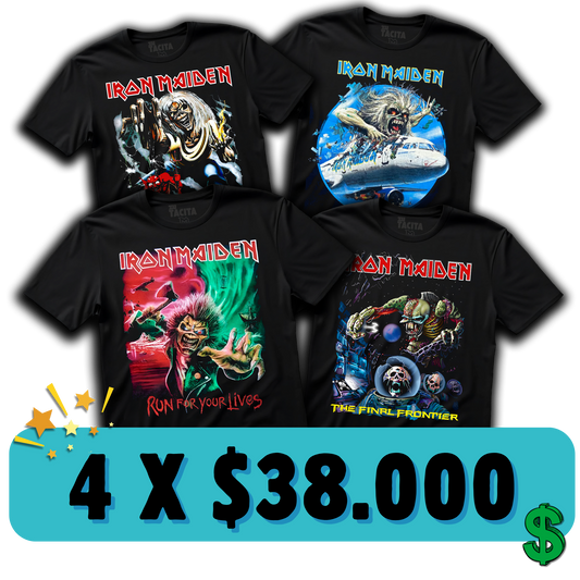 ELIGE 4 POLERAS DE MAIDEN POR $38.000