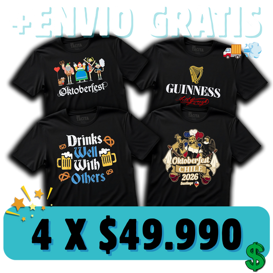 ELIGE 4 POLERAS DE OKTOBERFEST POR $49.990 + ENVÍO GRATIS