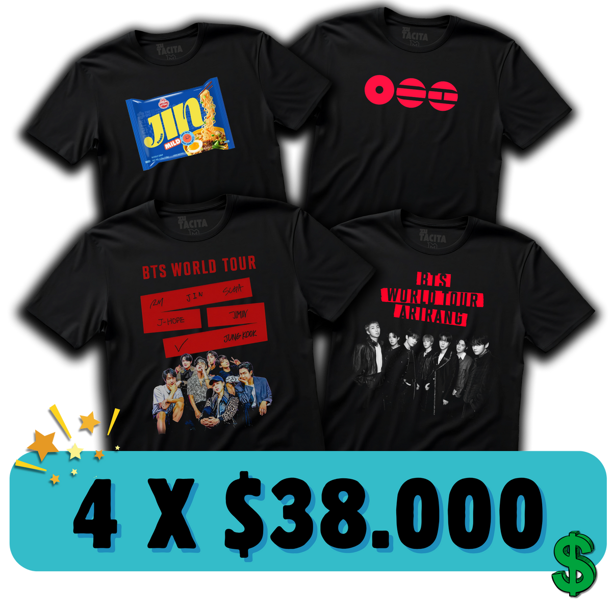 ELIGE 4 POLERAS DE BTS POR $38.000