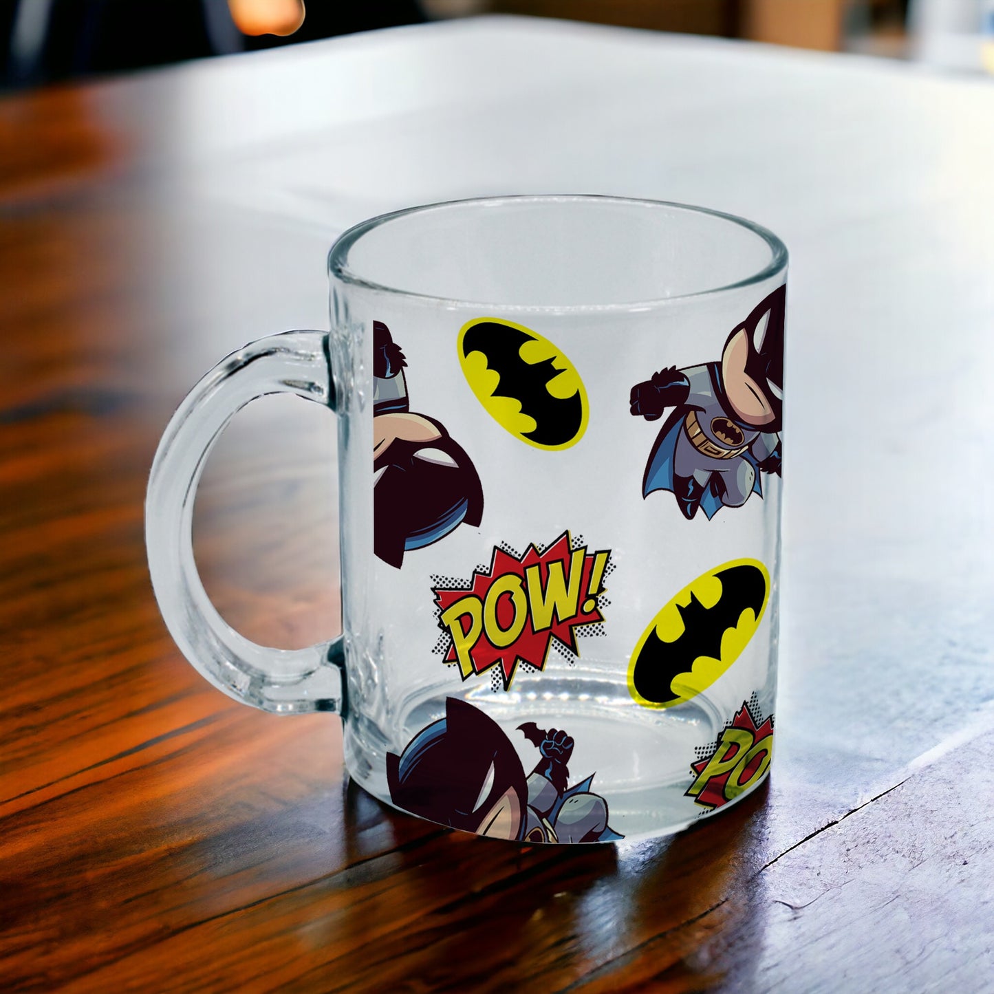 Superhéroes juego de 4 tazas transparentes