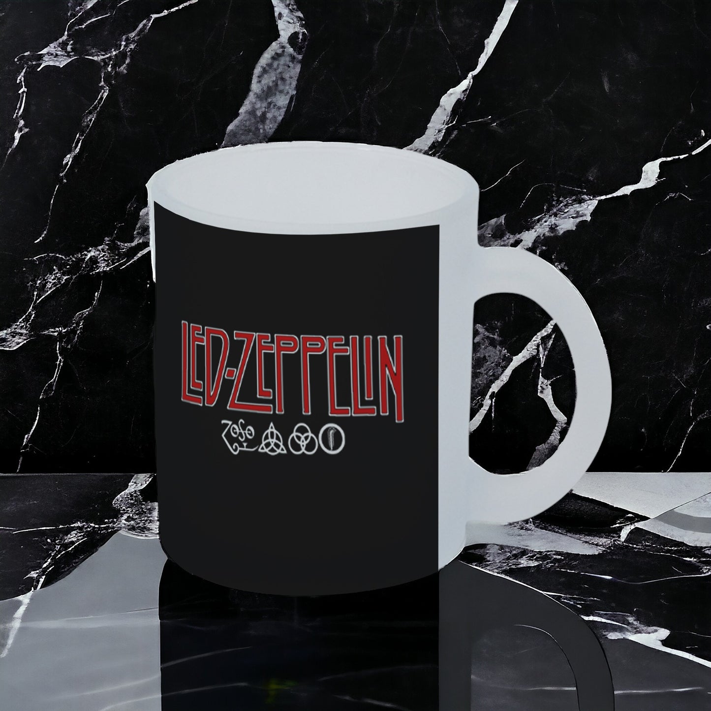 Taza Led Zeppelin de vidrio Frosted