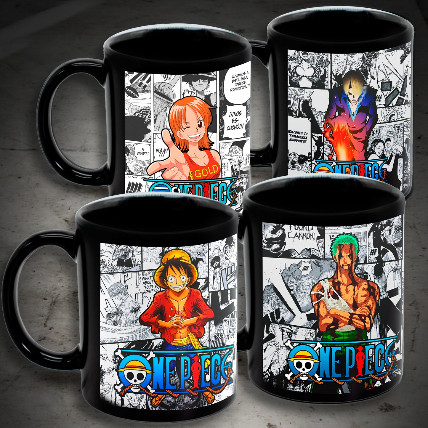 Juego de tazas de One Piece - Elige tus diseños!