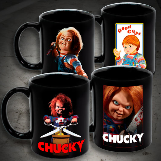 Juego de 4 tazas de Chucky - Elige tus diseños!