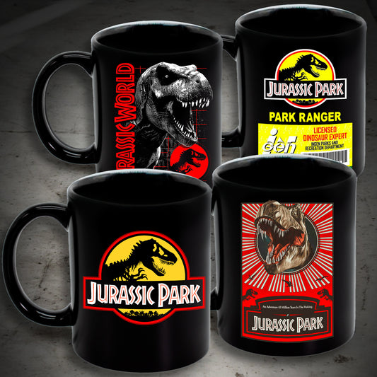 Juego de 4 tazas de Jurassic Park - Elige tus diseños!