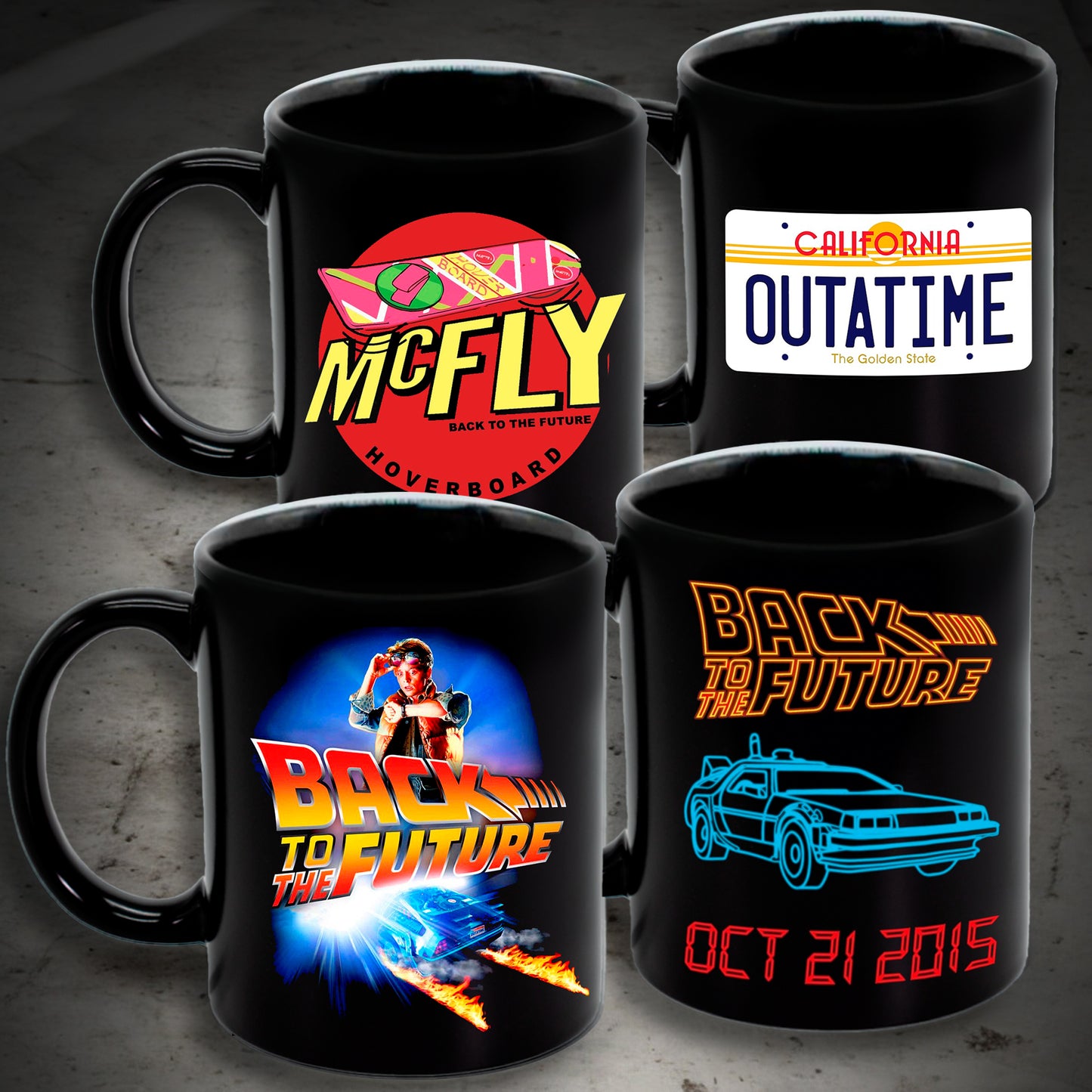 Juego de 4 tazas de Volver al futuro - Elige tus diseños!