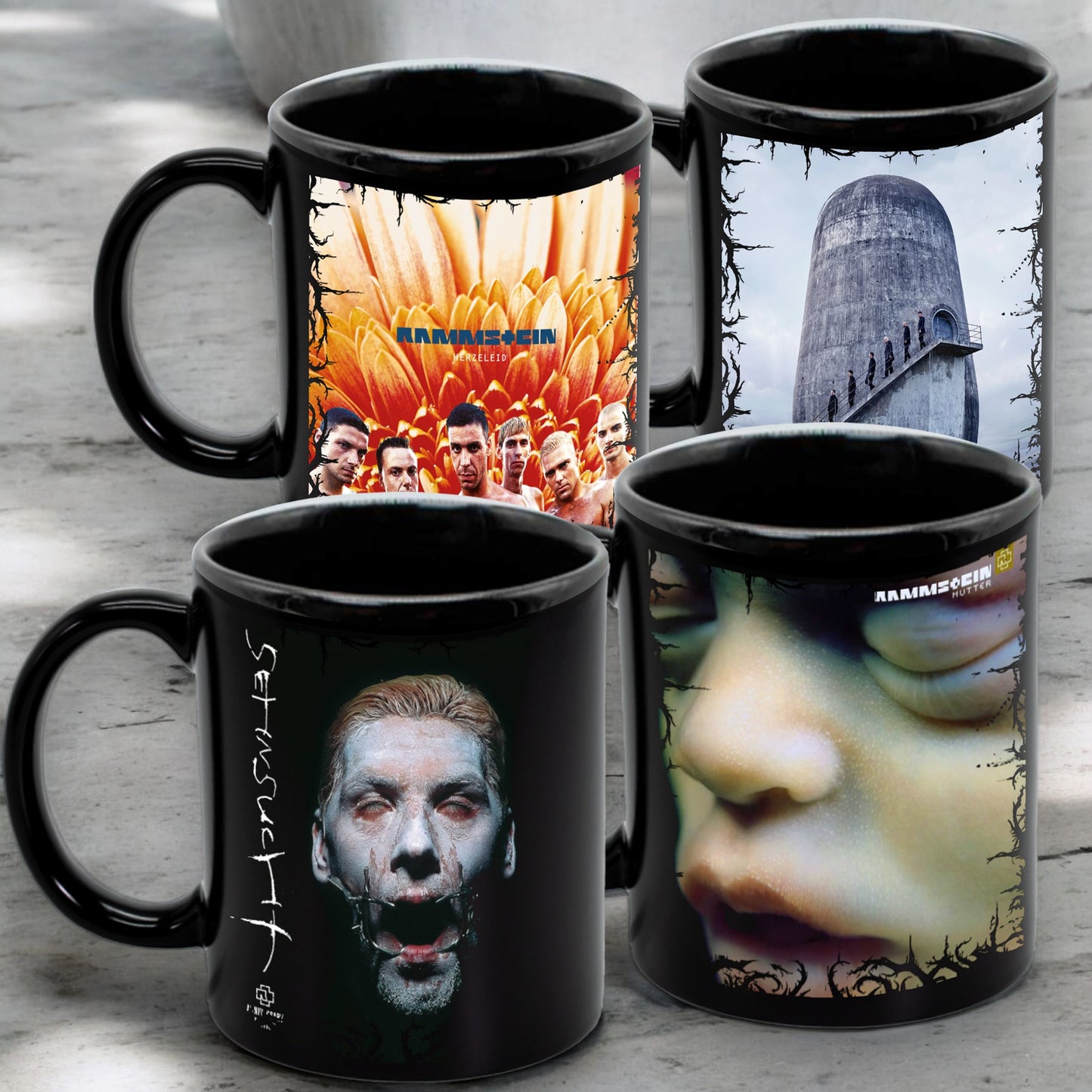 Juego de 4 tazas de Rammstein - Elige tus diseños!