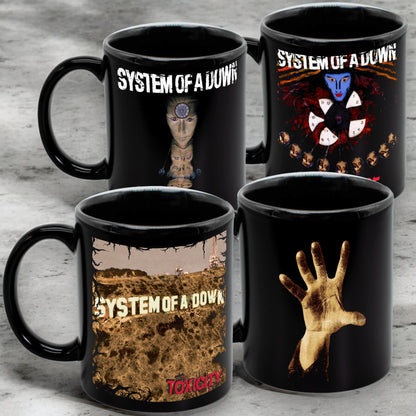 Juego de 4 tazas de System of a Down - Elige tus diseños!