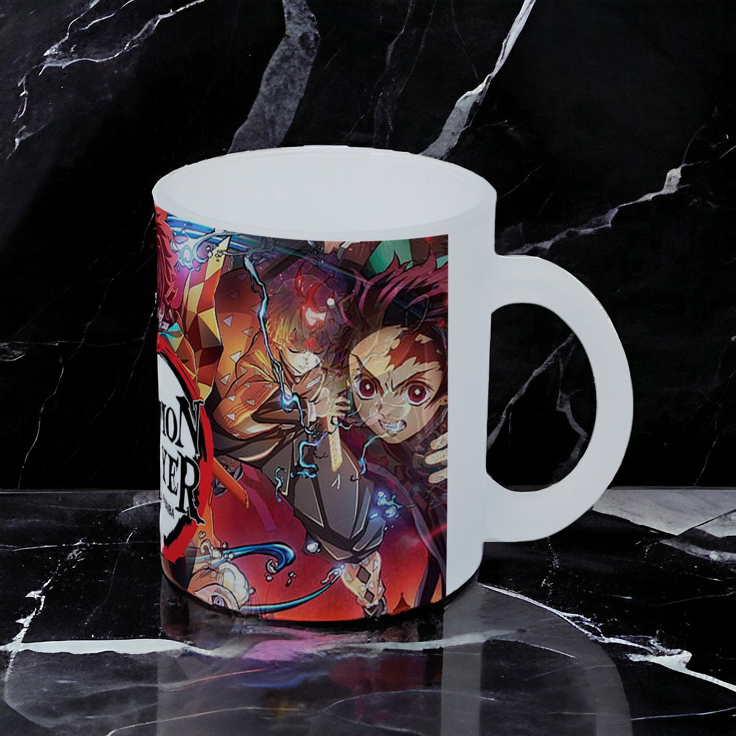 Taza Kimetsu No Yaiba vidrio Frosted