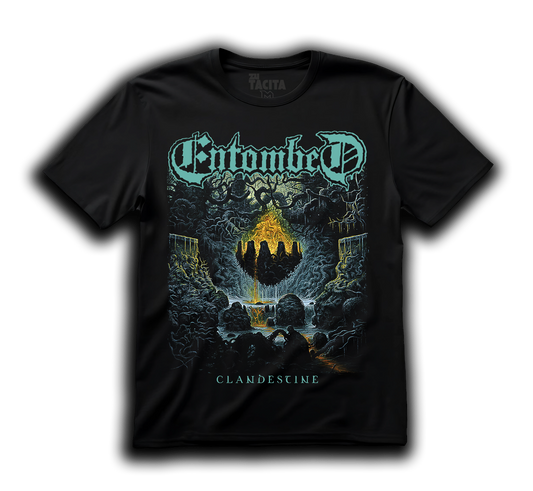 Polera ENTOMBED - CLANDESTINE LIVE